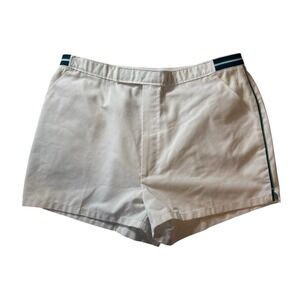 Men's White Jean Shorts with Contrast Waistband